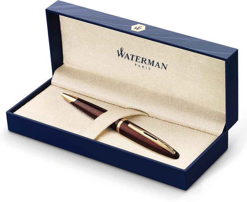 Waterman Carène Ballpoint Pen in Marine Amber with 23k Gold Clip and Blue Ink Cartridge - Gift Boxed - Image 2
